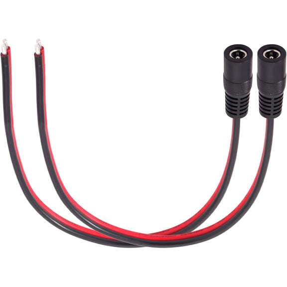 mistyhony 2Pcs 1FT 14AWG 5.5mm x 2.1mm DC Power Pigtails Cable, 20A DC5521 Male Plug to Bare Wire Open End Repair Cable for CCTV Security Camera,DVR,LED Strip Light Power Supply