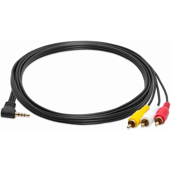 mistyhony 3.5mm to 3 RCA AV Cable 6ft, Gold Plated 1/8 Inch Mini Plug to 3 RCA Male Composite Video and Stereo Audio Cord for Camcorder TV VCR DVD Player and Projector
