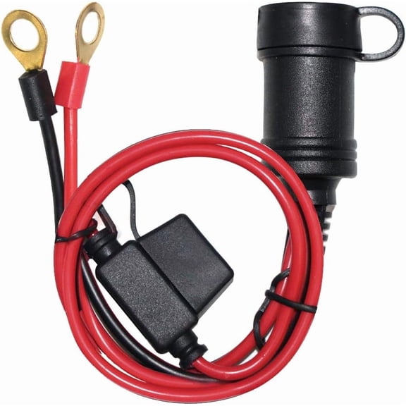 mistyhony 6FT Car Female Cigarette Lighter Plug Socket to Eyelet Terminals 12V Extension Cable with 15A Fuse(6FT)