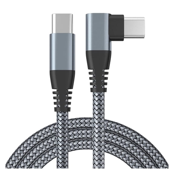 mistyhony 90 Degree USB C to USB C Cable PD 60W Fast Charging Cable Fit for Samsung MacBook Pro IPad Pro Charger Type C Cable(3m,Black)