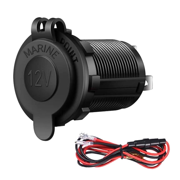 mistyhony Cigarette Lighter Socket Car Marine Motorcycle ATV RV Lighter Socket Power Outlet Socket Receptacle 12V Waterproof Plug