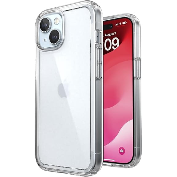 mistyhony Clear iPhone 15 Case - Slim, Drop Protection - for iPhone 15, iPhone 14 & iPhone 13 - Scratch Resistant, Anti-Yellowing, 6.1 Inch Phone Case - GemShell Clear