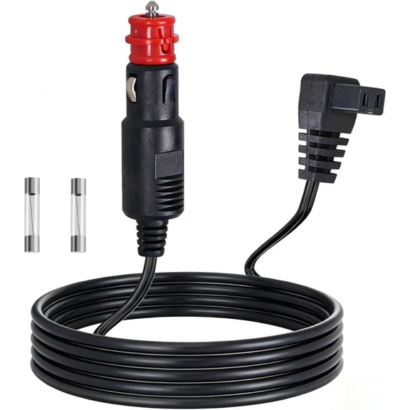mistyhony DC 12V/24V Car Refrigerator Power Cord, 10FT 16AWG Pure Copper Portable Freezer Charging Cable with Multi-Protection, Male-to-Female Plug for Most Car Fridge Brands