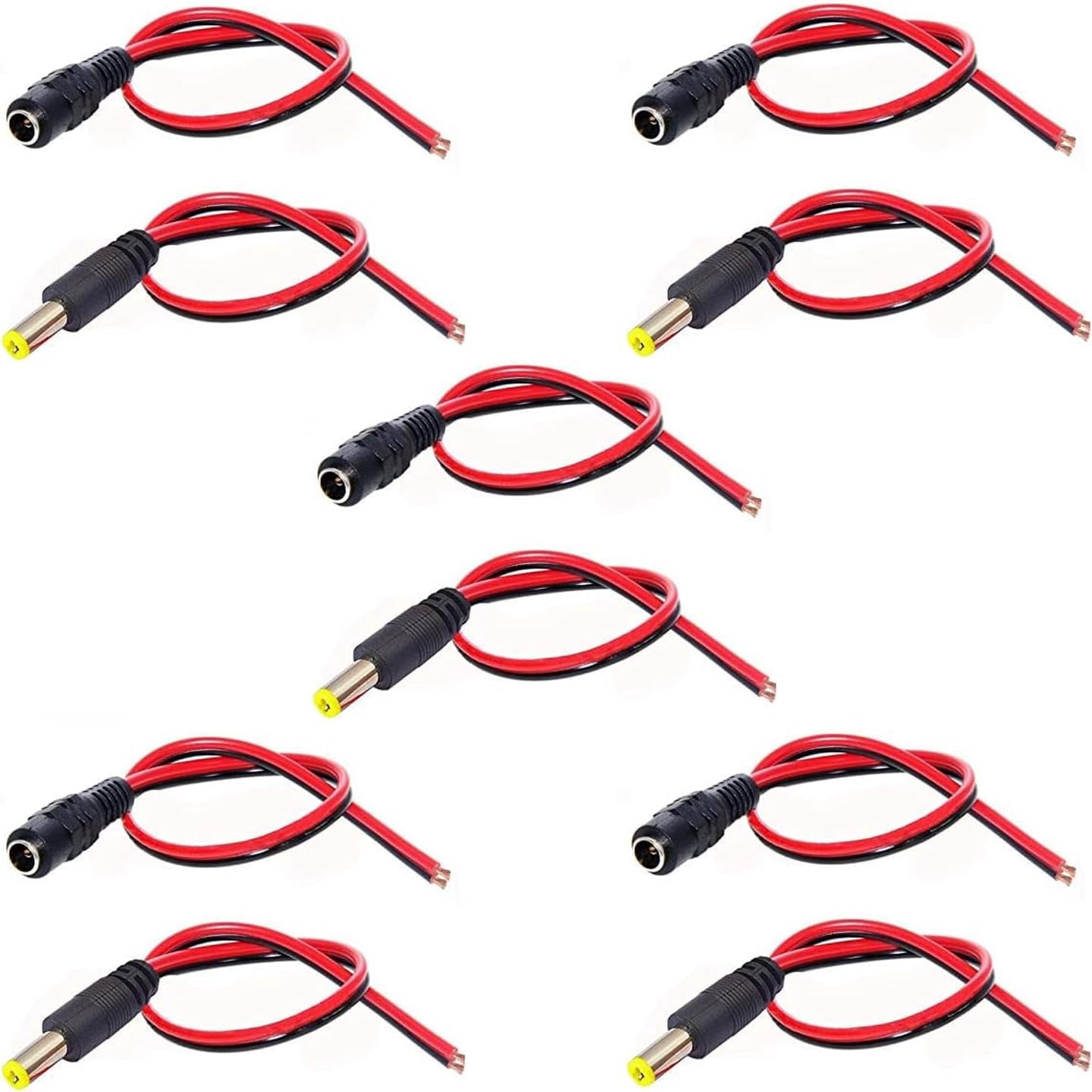 mistyhony DC Power Pigtail Cable,5.5x2.1mm 18AWG Male and Female DC ...