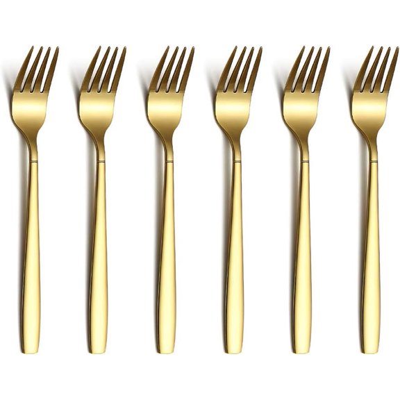 mistyhony Gold Teaspoon, Stainless Steel Tea Spoon Dessert Spoon With Titanium Gold Plating 6.5 Inches Pack of 6