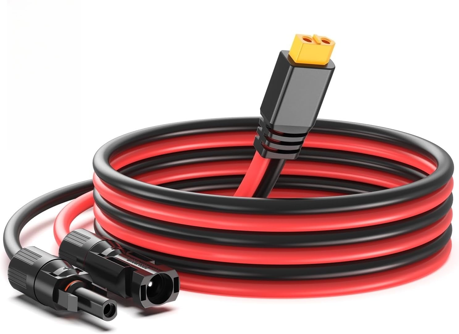 mistyhony Power Solar to XT60 Charge Extension Cable 12AWG 10Ft Solar Connector to XT60 Adapter Cable for Solar Panel to LiFePO4 Battery RV Portable Power Station Solar Generator