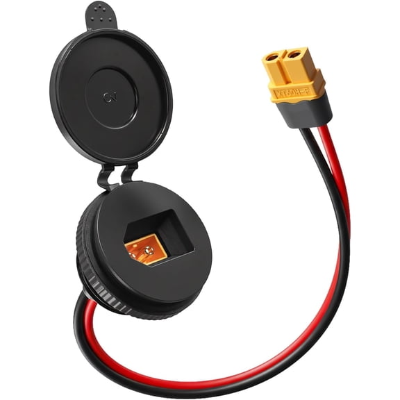 mistyhony XT60 Male to Female Extension Cable 12AWG 1FT, Threaded Panel Adapter Wire for DIY Electronics Solar Panels Charging Stations Distribution Boards