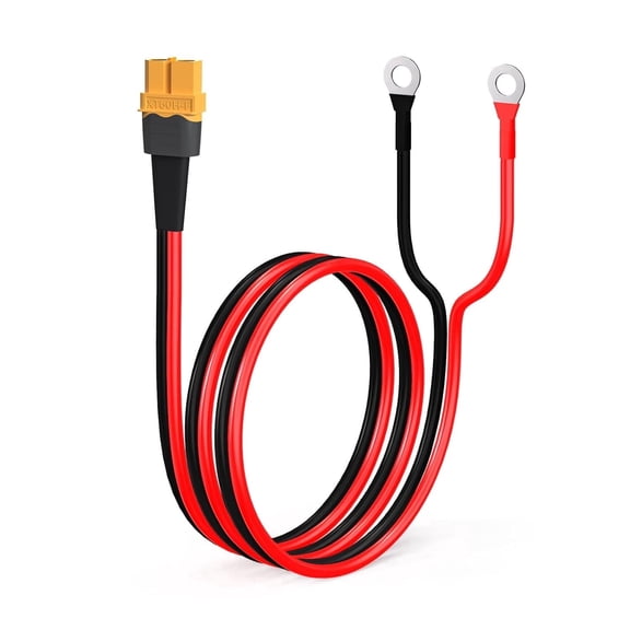 mistyhony XT60 to O Ring Terminal Cable,12AWG XT60 Female to O Ring Connector Cable with Tinned Pure Wire for RC Battery Solar Portable Power Power Station and Solar Panel(5FT)