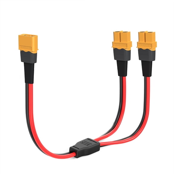 mistyhony XT60 Splitter Cable,12AWG XT60 1 Female to 3 Male Connector Cable for UAV Phantom Quadcopter RC Car(1FT)