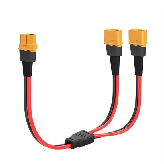 mistyhony XT60 Splitter Cable,12AWG XT60 1 Female to 3 Male Connector Cable for UAV Phantom Quadcopter RC Car(1FT)
