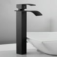 thumbnail image 1 of miuline Waterfall Bathroom Mixer Tap Single Hole Single Lever Chrome Modern Bathroom Basin Mixer Tap Spray black, 1 of 10