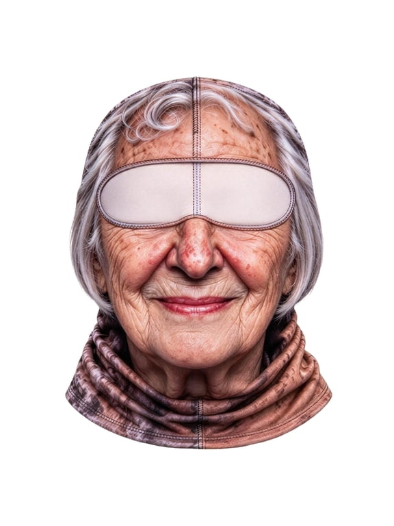 Funny Grandma Ski Mask Realistic Old Lady Face Balaclava 3D Print Full Face Neck Cover Windproof Winter Warm for Skiing Snowboarding Cosplay Party Novelty Gift for Women