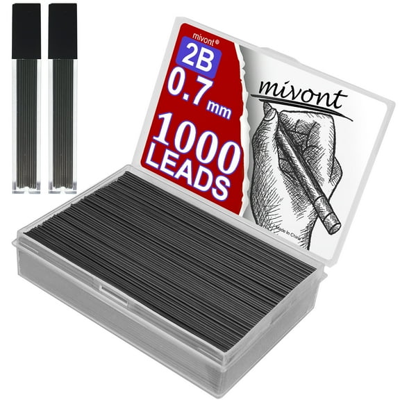 mivont 1000 X 0.7mm 2B Mechanical Pencil Refill Plastic Automatic Pencil Lead Black