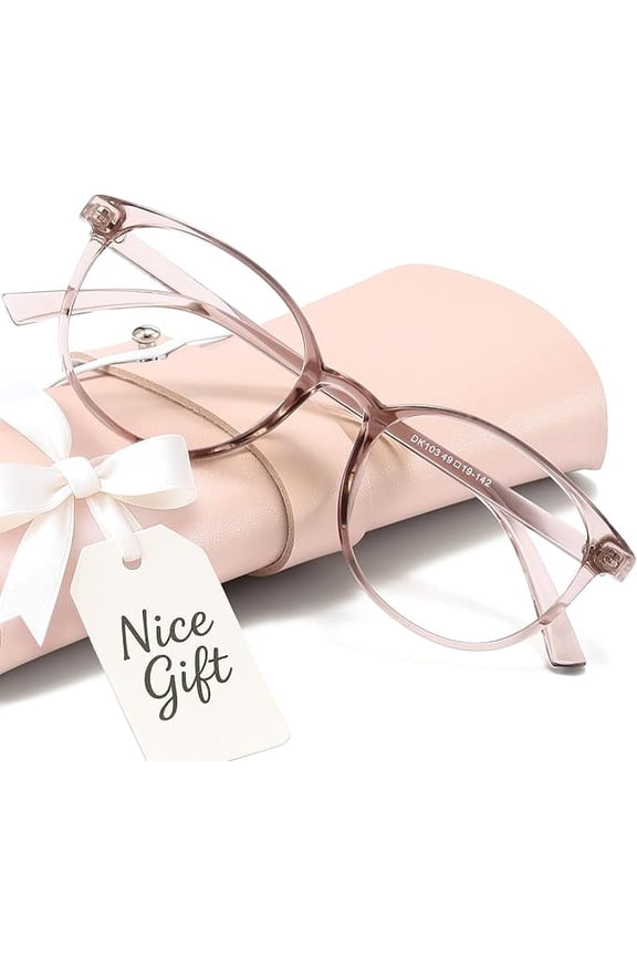 Blue Light Blocking Glasses Women Men Computer Eyeglasses, Fashion Round Transparent Anti Blue Light Glasses with Anti Eyestrain & UV Glare for Gaming & Reading