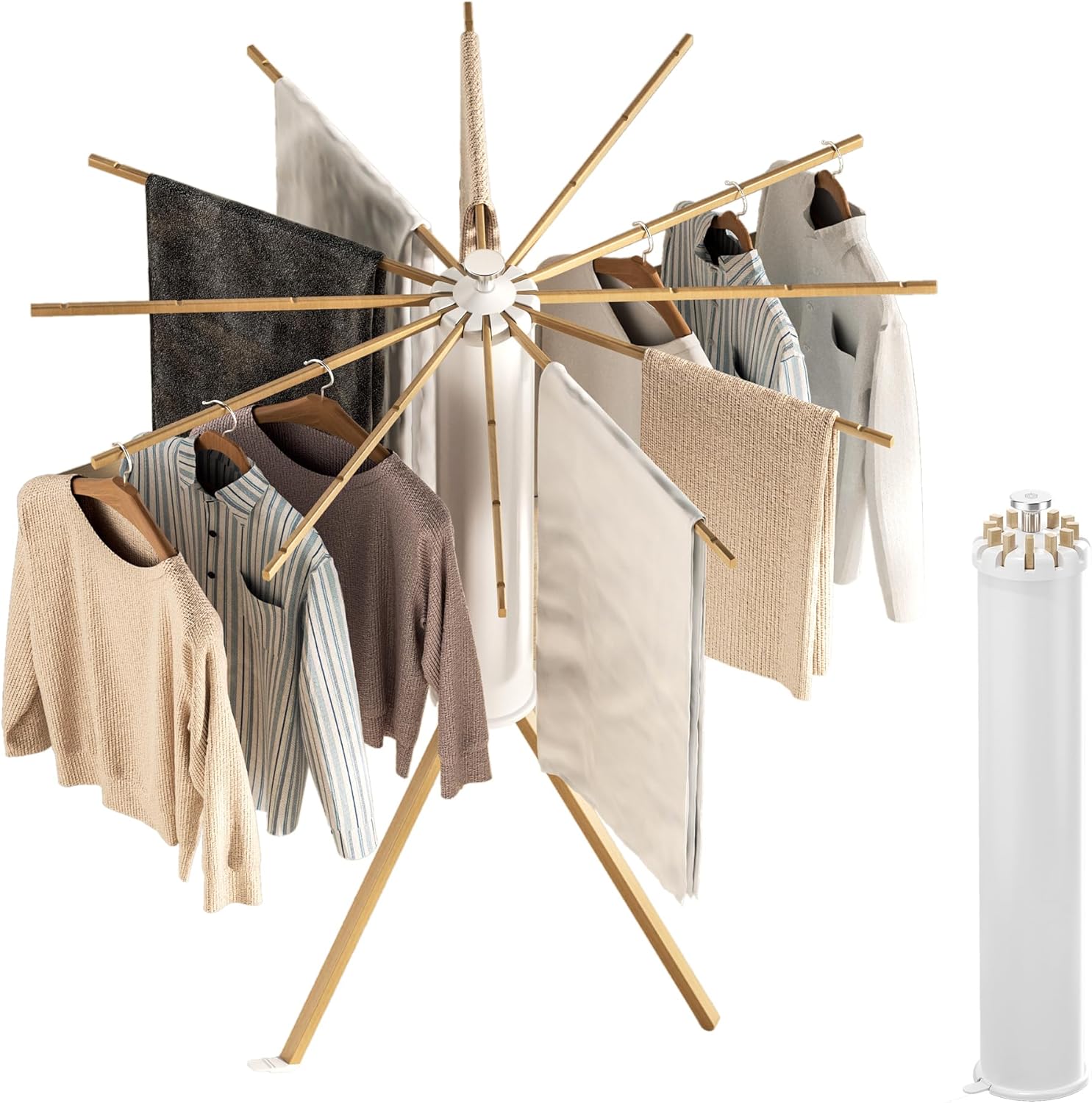 Compact Foldable Drying Rack mjmkfhnc Tripod Clothes Drying Rack Garment Rack Portable and Foldable ...