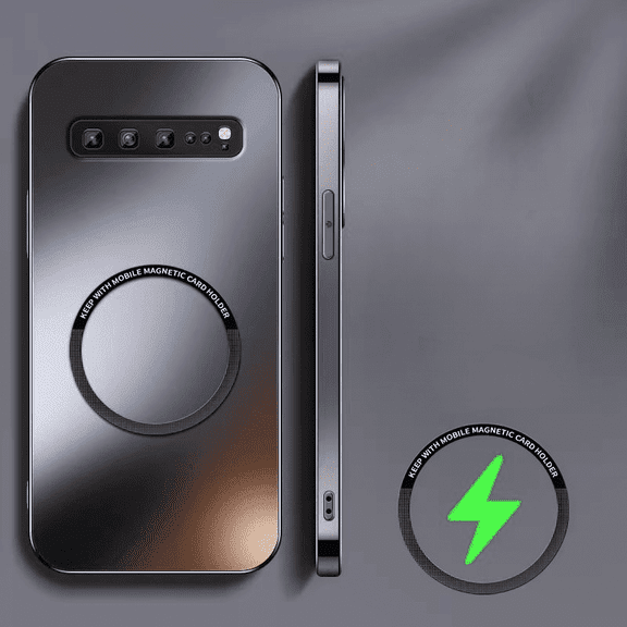 for Samsung Galaxy S10e Case Magnetic, Galaxy S10e Phone Case [Compatible with Magsafe] Wireless Charging Transparent Back Phone Case for Samsung S10e, Black