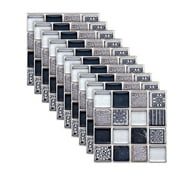 mnjin 10 pieces mosaics tile stickers peel and stick waterproof self adhesive granites flooring 3d wall tile stickers for kitchen bathroom living room c
