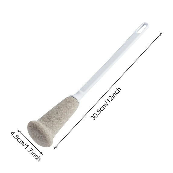 mnjin 1pc sponge long handle cleaning brush household kitchen cleaning brush cup brush grey