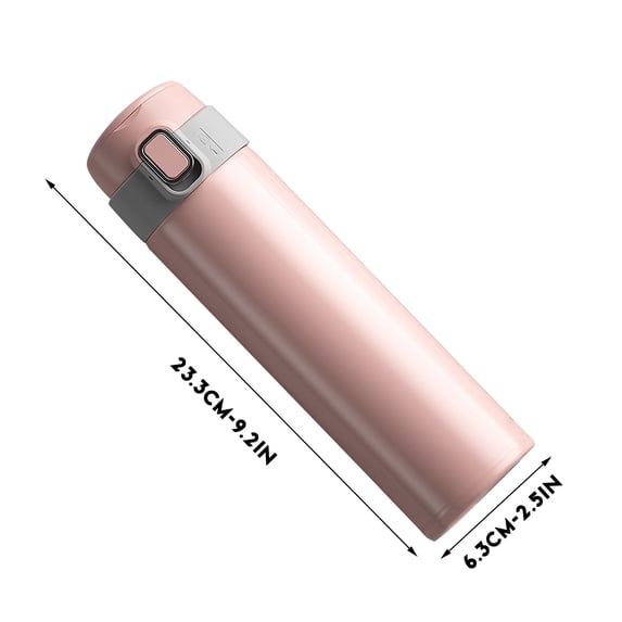 mnjin 1pc stainless steel water bottle 480ml/16oz bouncing bottles pink