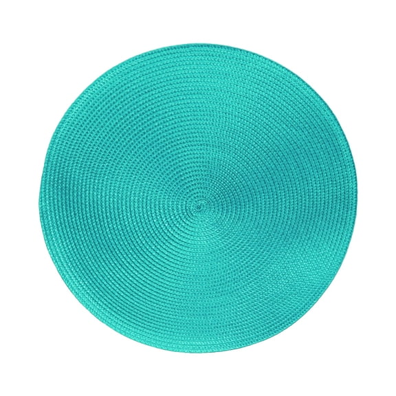 mnjin 38cm tableware placemat non-slip insulated mat round woven placemat 4pcs blue