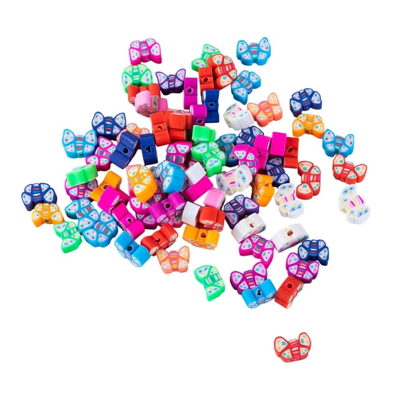 mnjin 50 pieces colorful soft pottery spacer beads mixed charms beads c