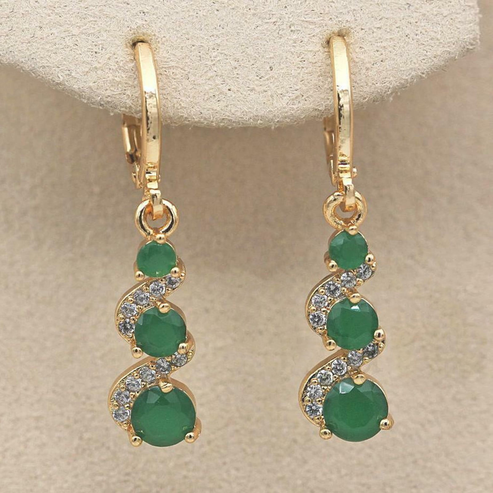 mnjin a pair of earrings women synthetic diamond earrings jewelry