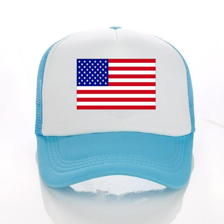 mnjin baseball caps unisex america baseball cap united states mesh splice  hat for men women usa flag adjustable hat size strapback breathable trucker  caps casual sun peak hat beanies for winter i 