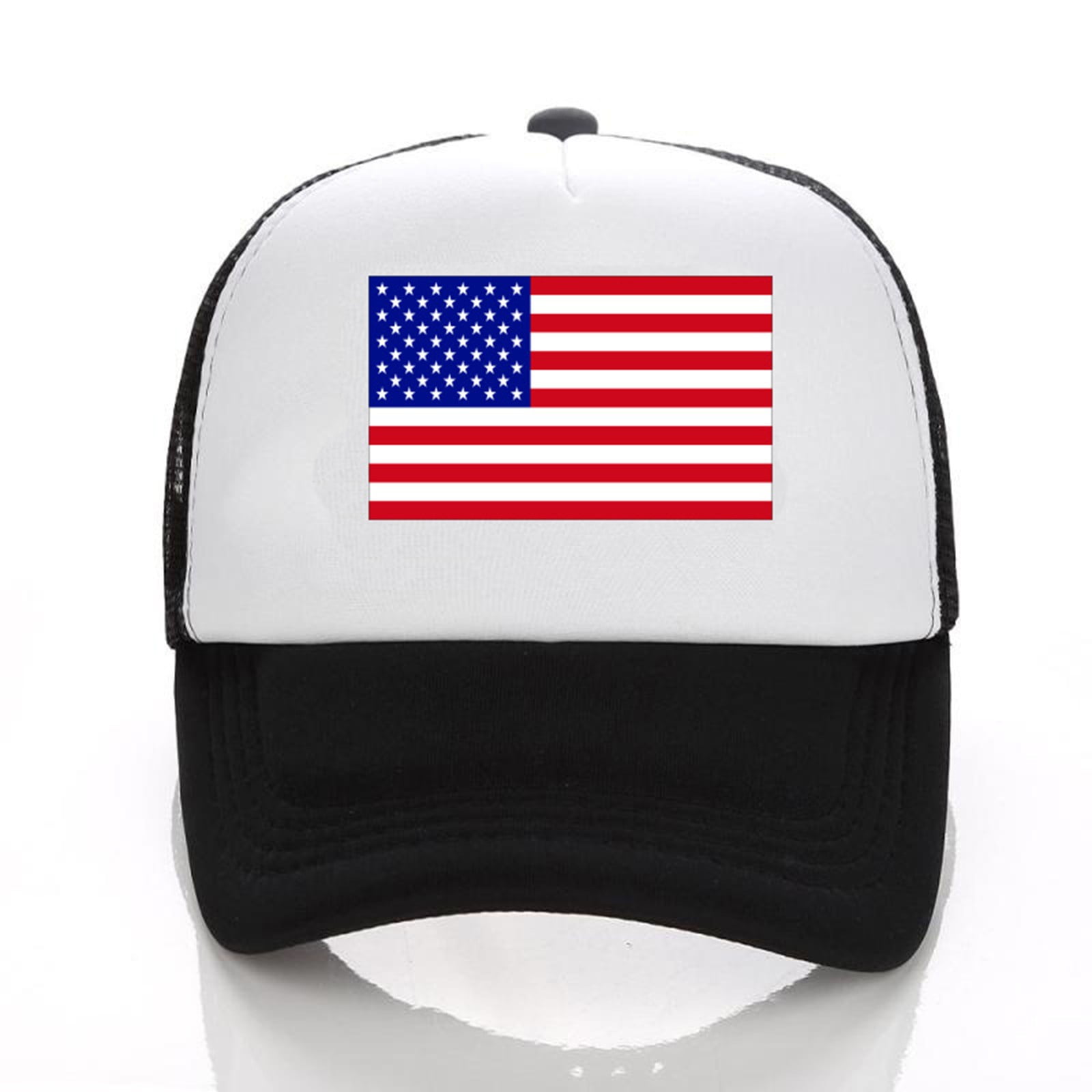 mnjin baseball caps unisex america baseball cap united states mesh splice  hat for men women usa flag adjustable hat size strapback breathable trucker