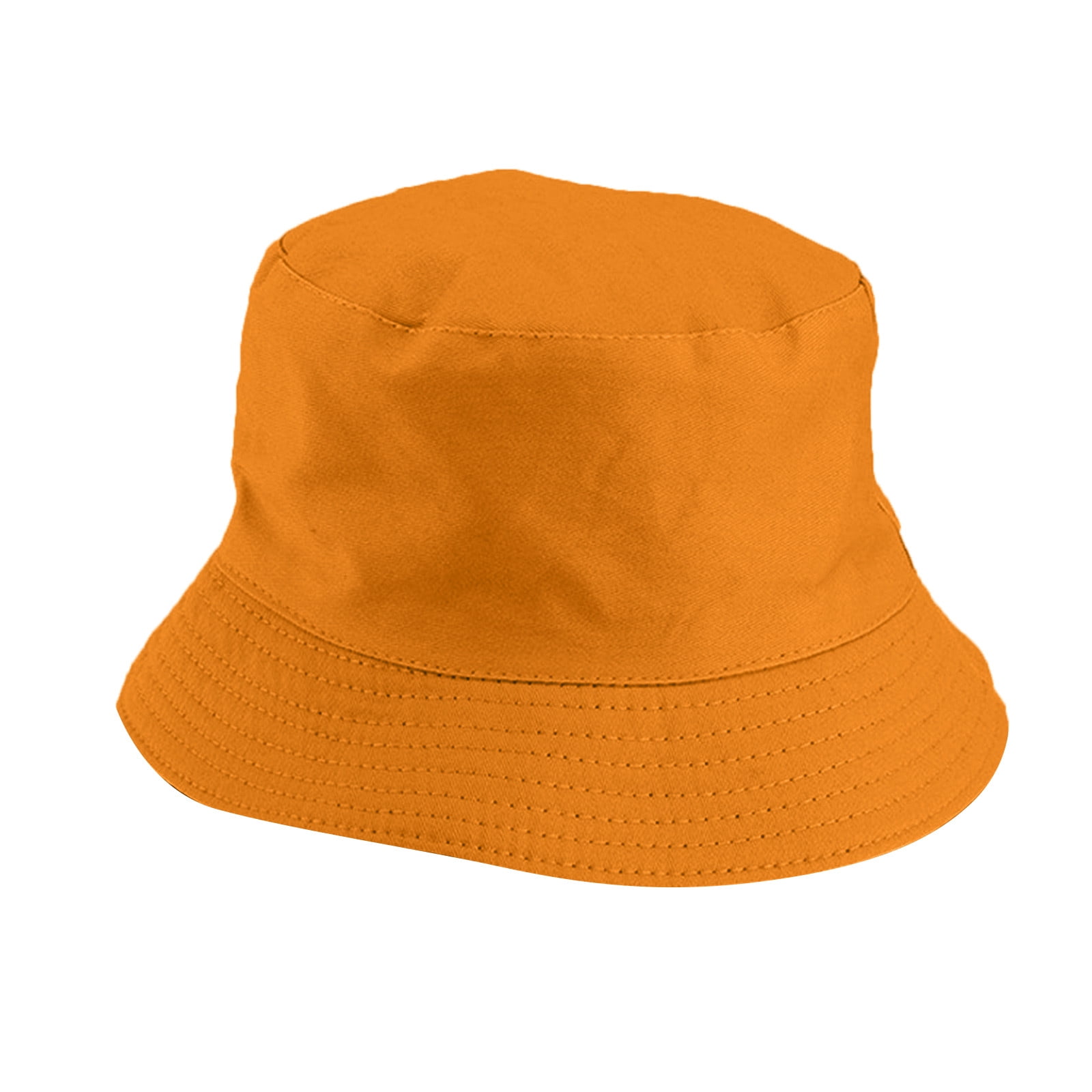 mnjin baseball caps unisex double side wear reversible bucket hat trendy  cotton twill canvas sun fishing hat fashion cap beanies for winter orange