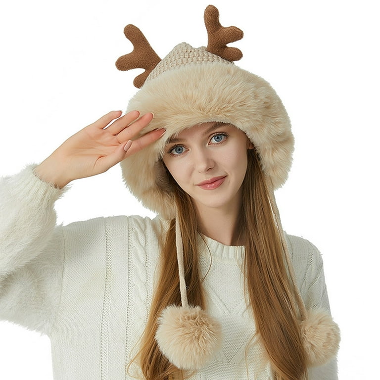 Berets Fuzzy Bucket Hat Fashion Warm Large Winter Caps Men Flannel