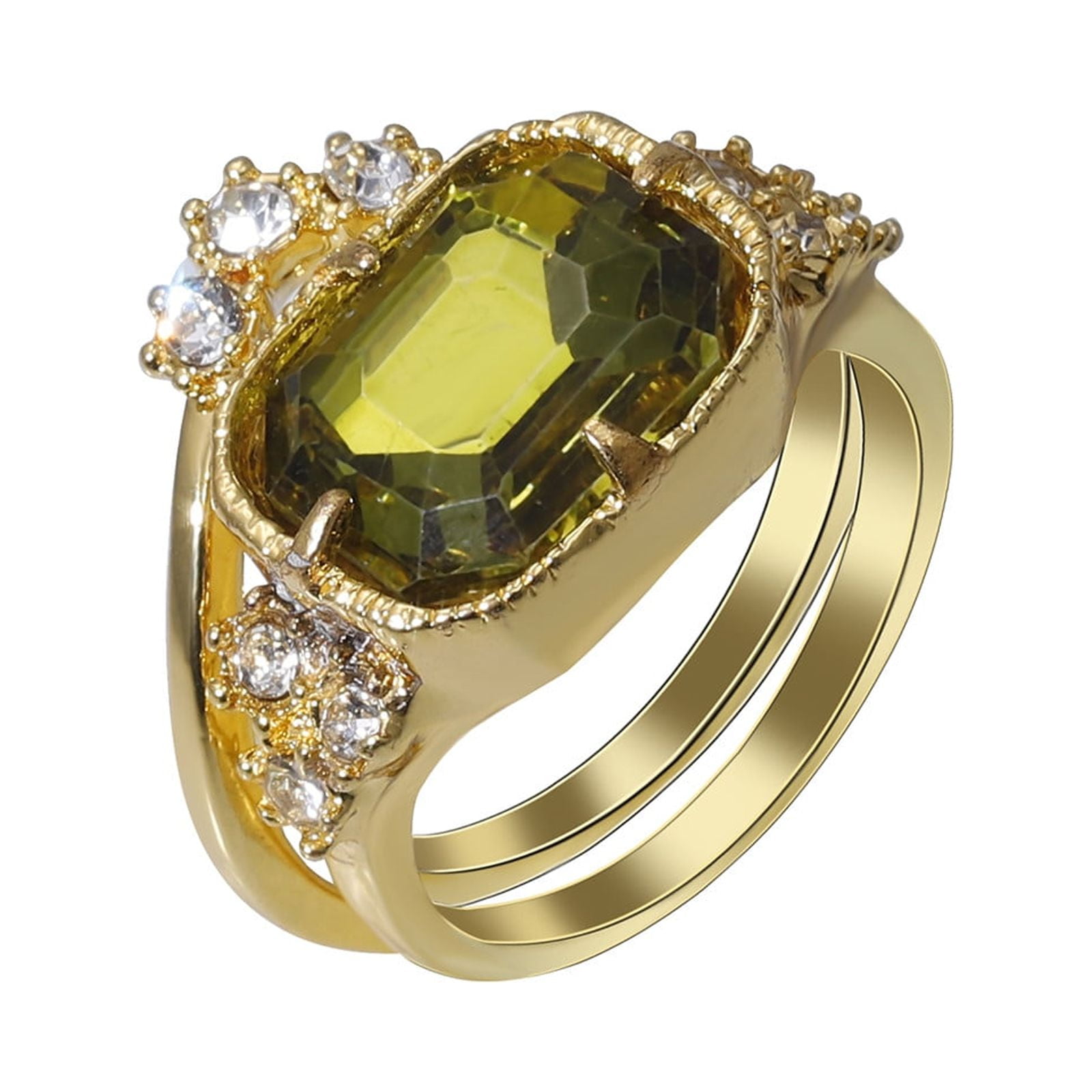 Stunning 12.4cts Natural Yellow Zircon diamond halo Cocktail ring - Ruby  Lane