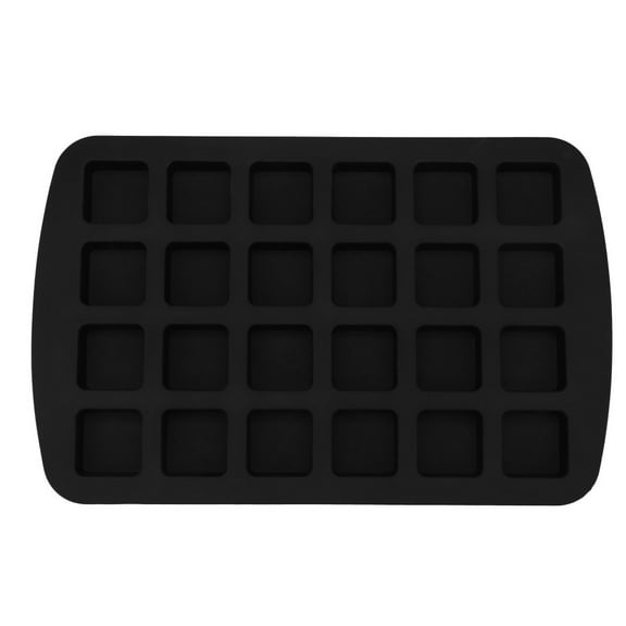 mnjin cake make 24-cavity silicone brownie squares baking mold chocolate mold bakeware black