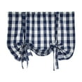 thumbnail image 1 of mnjin check lace up curtains for windows 32 x 55 inch rod pocket translucent filter curtains for kitchen bedroom living room doors and windows farmhouse 1 panel dark blue, 1 of 9