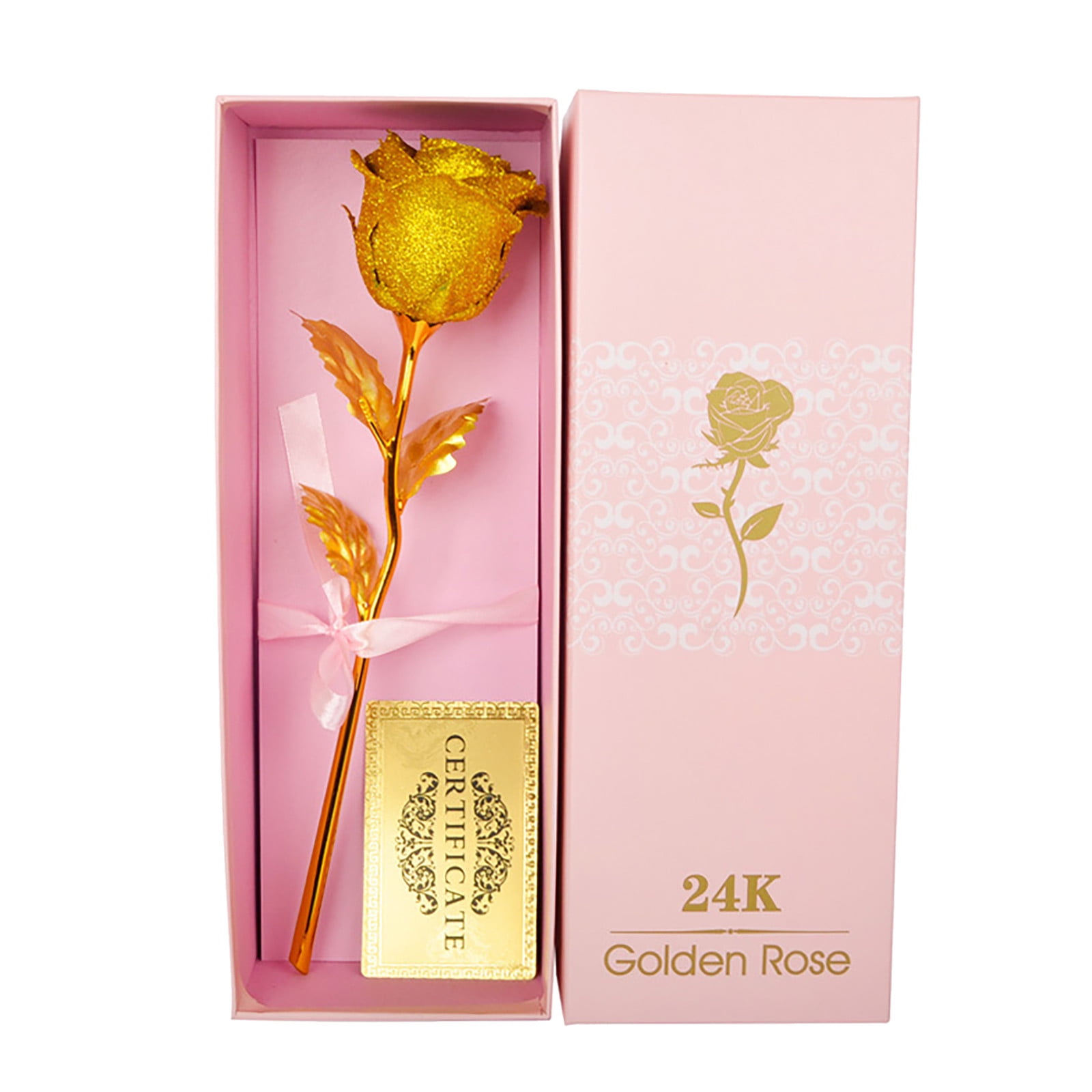 mnjin color gold rose flower purple window gift box new year's day gift ...