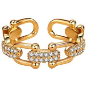 mnjin diamond chains ring for women fashion jewelry popular accessories holiday gift for wife gold