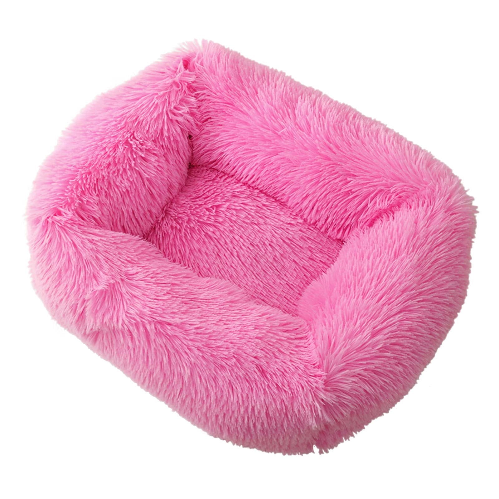 Mnjin Calming Dog Cat Bed, Soft Fluffy Cuddler, Self Warming