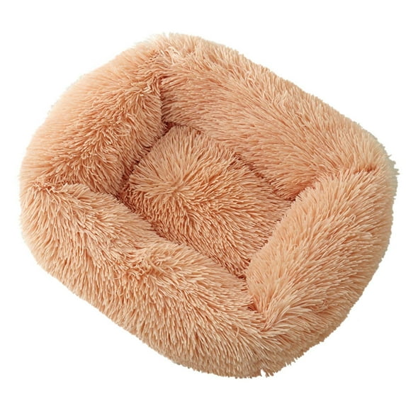 mnjin dog bed calming dog cat bed soft and fluffy cuddler pet cushion self warming puppy beds machine washable khaki