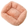 thumbnail image 1 of mnjin dog bed calming dog cat bed soft and fluffy cuddler pet cushion self warming puppy beds machine washable pink, 1 of 9