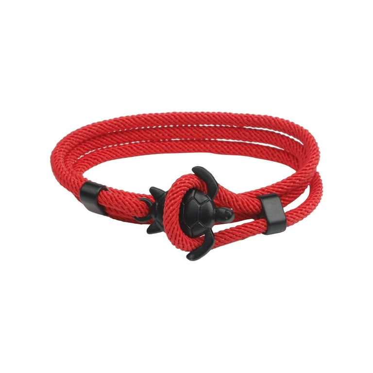 mnjin fashion bracelet turtle nautical bracelet men's women's charm nautical  rope chain umbrella rope bracelet men's bag metal hook b 