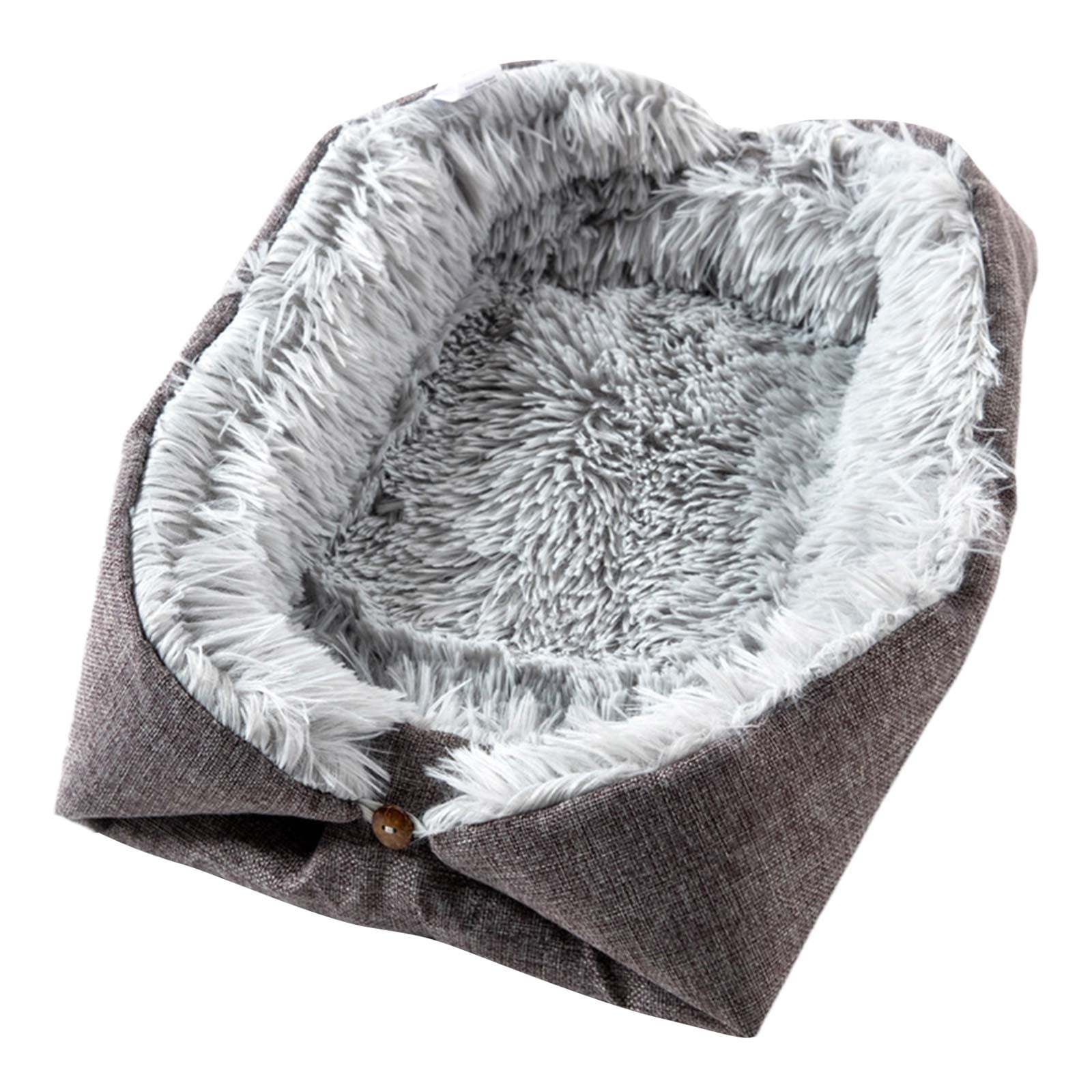 mnjin machine washable dog bed calming dog cat bed soft and fluffy cuddler pet cushion self