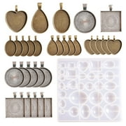 mnjin resin bracelet molds tools set set epoxy pendant and diy casting artscrafts & sewing clear