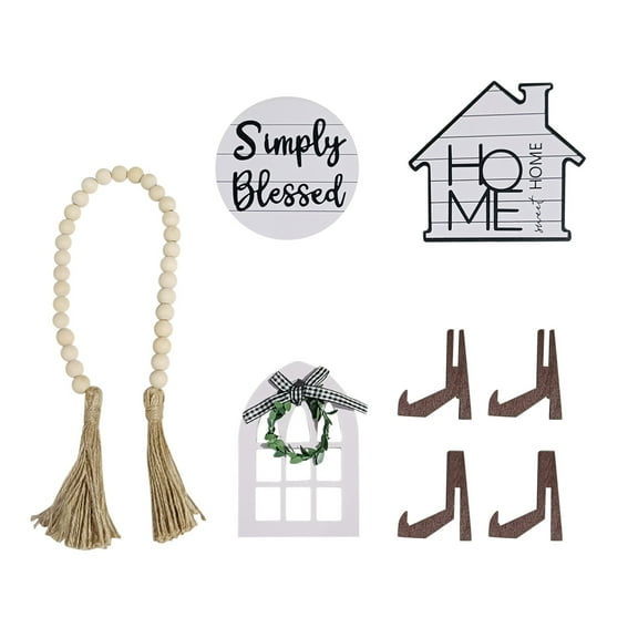 mnjin rustic home sweet home kitchen decor tiered tray decorative set white