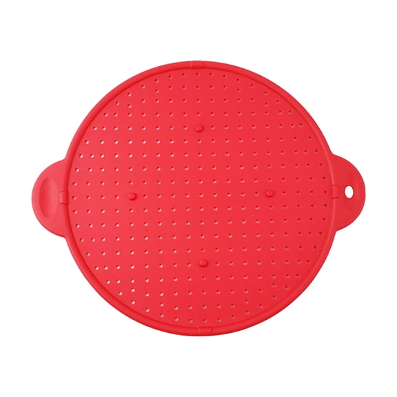 mnjin skillet cover lid cookware silicone splatter guard screen pan spill stopper pots red