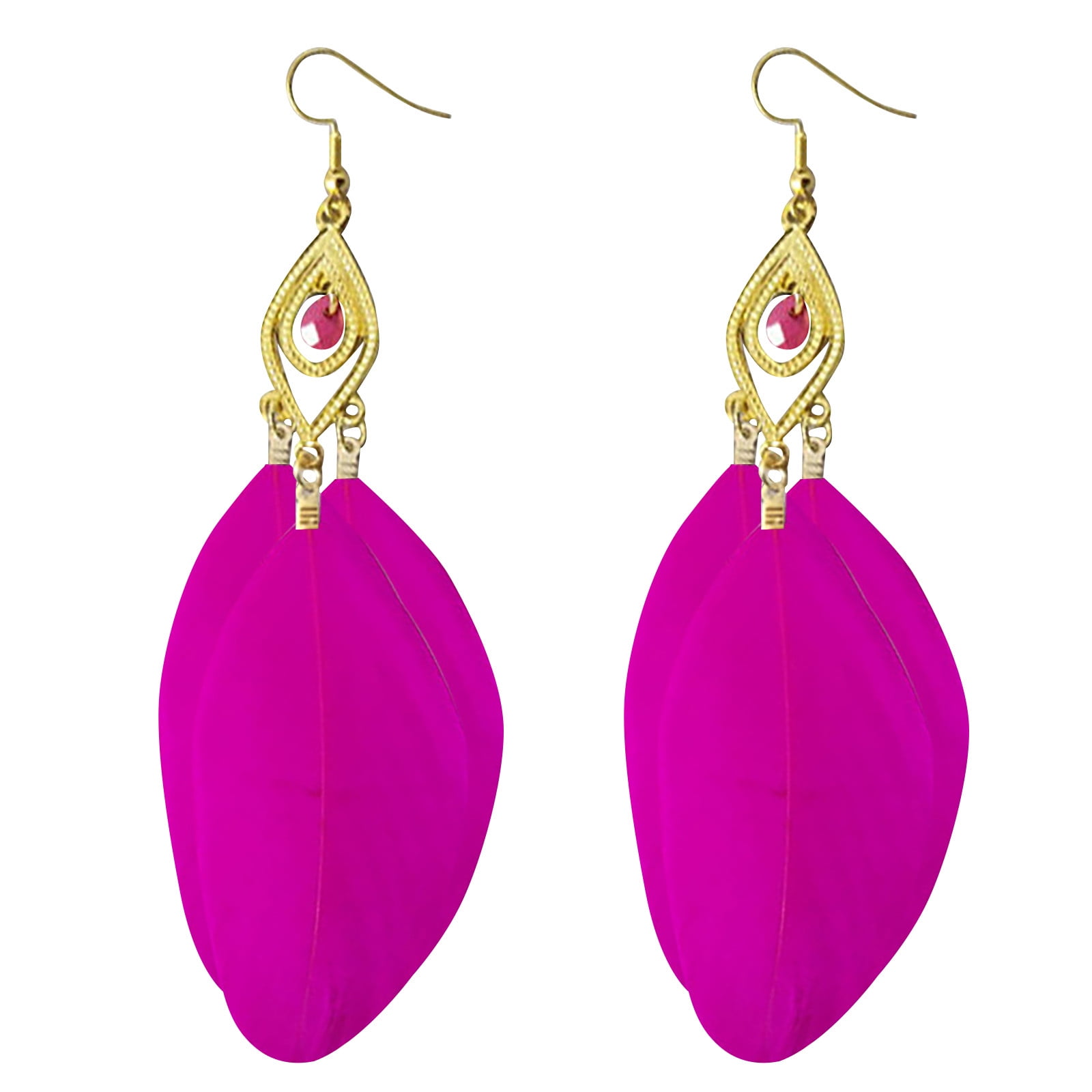 Hot Pink Fuchsia & Light Pink Rhinestone Drop Dangle Long Statement Earrings.  | eBay
