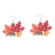 mnjin thanksgiving fall earrings wooden thanksgiving fall drop dangle earrings handmade turkey pumpkin maple leaf fall earrings thanksgiving autumn jewelry gifts for women girls a