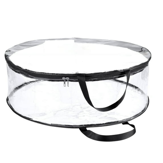 mnjin transparency christmas wreath storage container artificial christmas wreath storage holiday wreath storage bag a