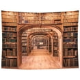 thumbnail image 1 of mnjin vintage bookshelf tapestry wall hanging retro library hippie wall tapestries for bedroom living room college dorm decor 59.06 x 59.06 inches a, 1 of 7