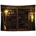 thumbnail image 1 of mnjin vintage bookshelf tapestry wall hanging retro library hippie wall tapestries for bedroom living room college dorm decor 59.06 x 59.06 inches e, 1 of 7