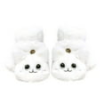 thumbnail image 1 of mnjin women girls gloves warm soft cute cat convertible flip top winter fingerless thick mittens for teen white a, 1 of 8