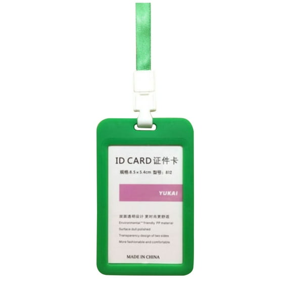 mnjin work id card holder double-sided transparent student id employee work card 10 pc green